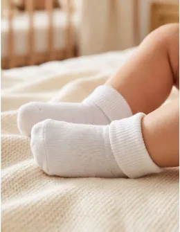Șosete albe din bumbac pentru bebeluși MiniKids
