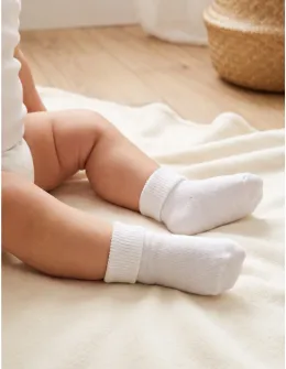 Șosete albe din bumbac pentru bebeluși MiniKids