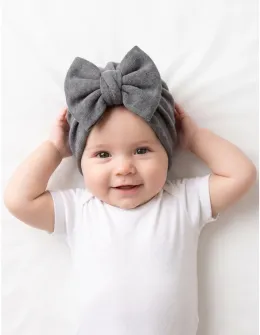 Turban cu fundita SELLY gri MD7
