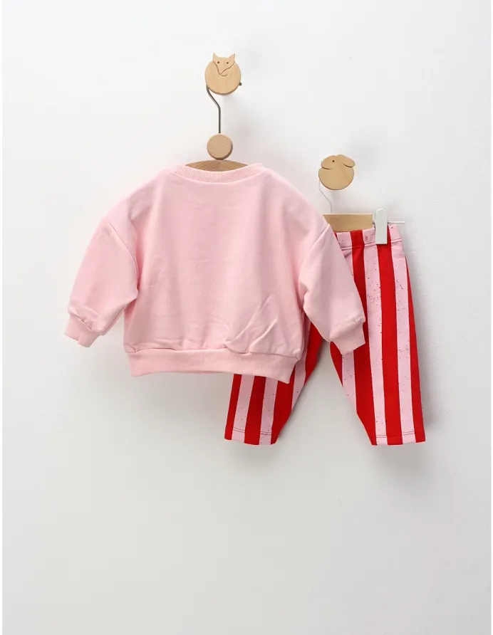 Compleu cu bluza si pantaloni Cherry, roz-rosu picture - 5