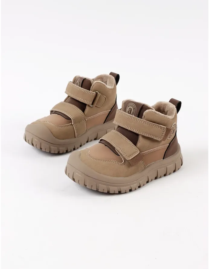 Ghete captusite copii Apawwa-velcro, maro picture - 2
