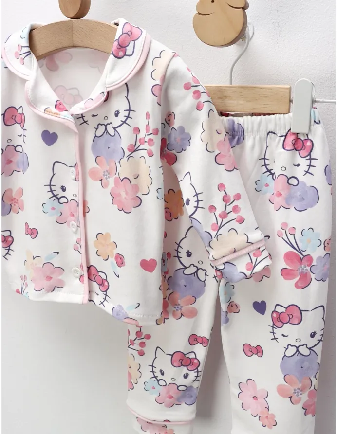 Pijama imprimata Hello Kitty, cu roz picture - 3
