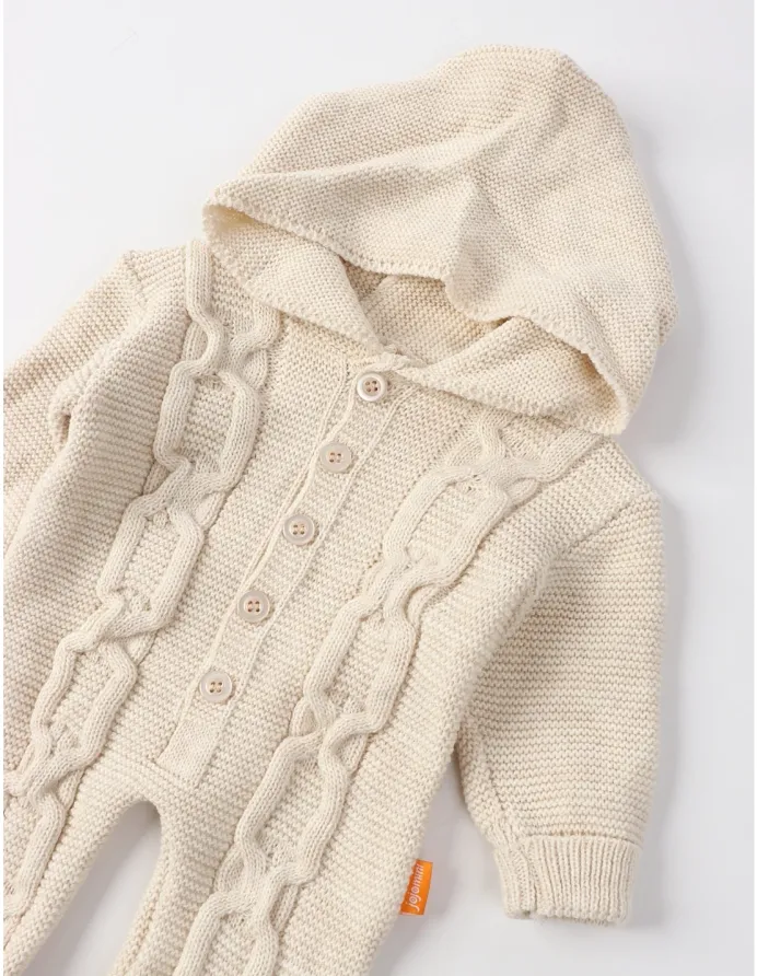 Salopeta cu gluga, Croset Kids, crem picture - 3