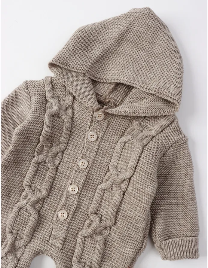 Salopeta cu gluga, Croset Kids, maro picture - 3