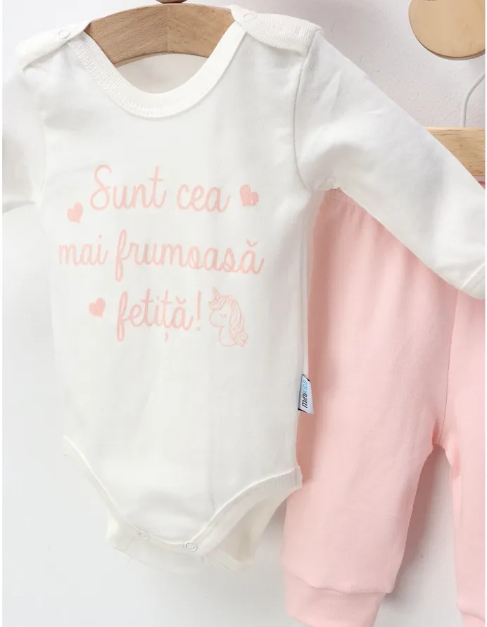 Set 3 piese Sunt Cea Mai Frumoasa Fetita, roz picture - 3