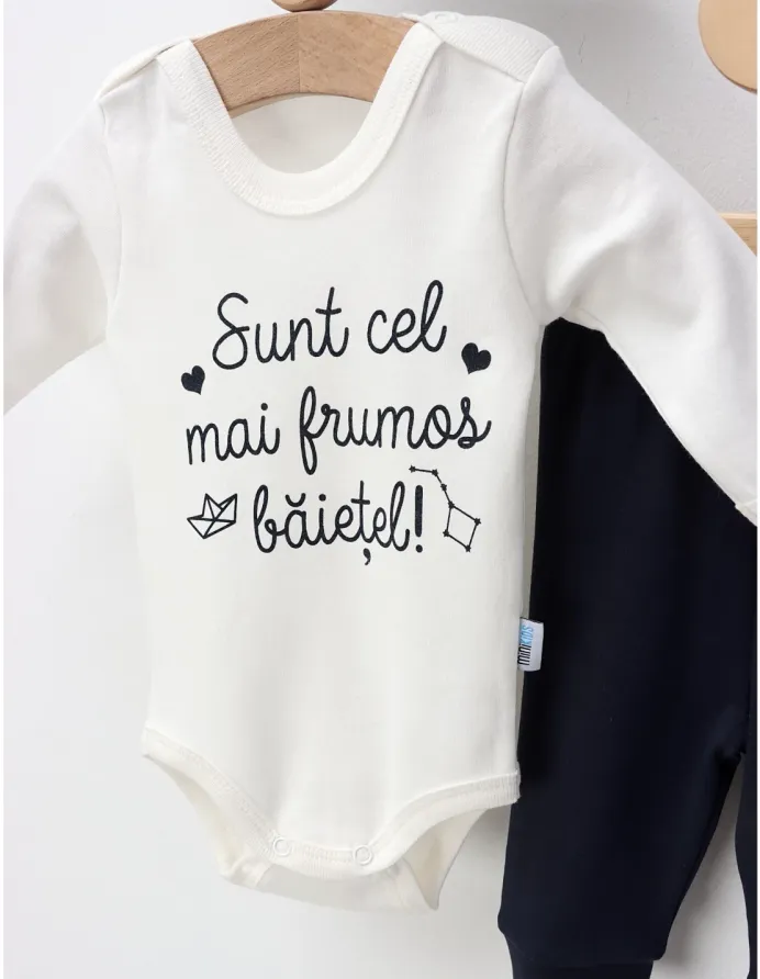 Set 3 piese Sunt Cel Mai Frumos Baietel, bleumarin picture - 3