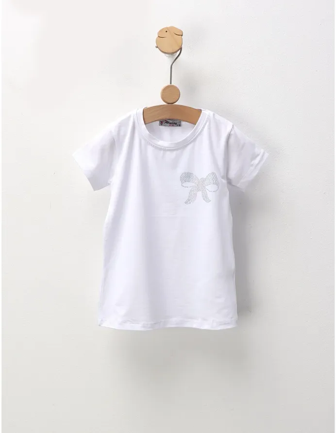 Tricou fundita-strasuri alb pur picture - 2