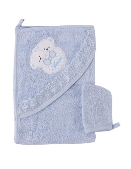 Prosop baie dantela ursulet, model bleu