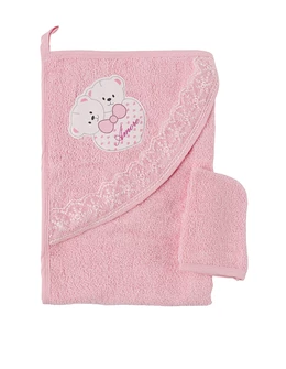 Prosop baie dantela ursulet, model roz
