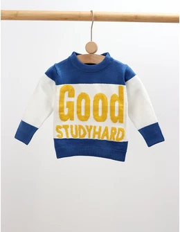 Pulover GOOD STUDYHARD alb-albastru