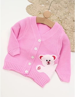 Pulover HIDEN BEAR roz-alb 1