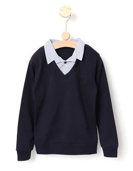 Pulover Learn in School Is Great bleumarin 1
