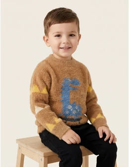 Pulover Mohair, Fast And Dino, maro