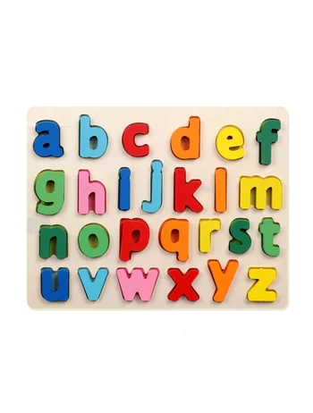 Puzzle din lemn litere mici abc