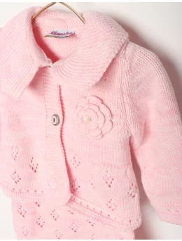 Rochita crosetata cu pulover model roz 2