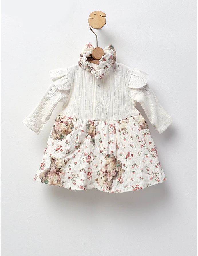 Rochita cu bentita, Anabella Bear, alb-multicolor picture - 4