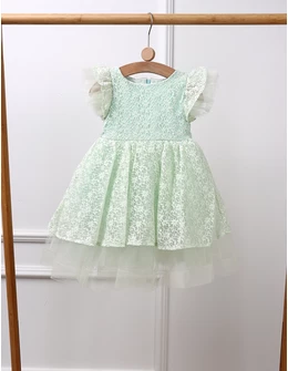 Rochita cu broderie, Kiara, model verde