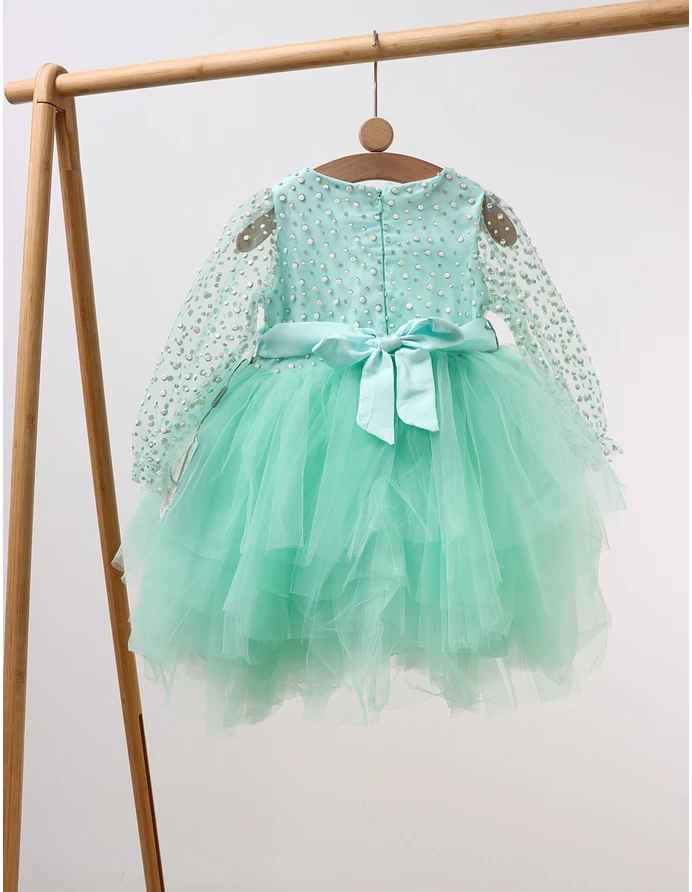 Rochita cu tulle Mara, verde picture - 5