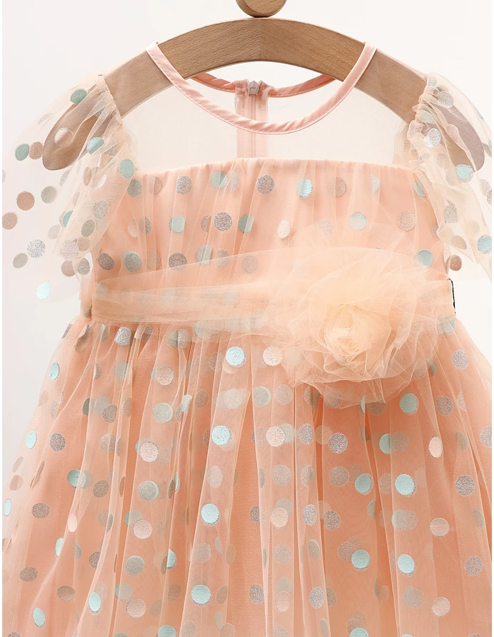 Rochita cu tulle si buline Ana, corai picture - 2