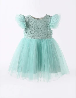 Rochita cu tulle Zara, model verde