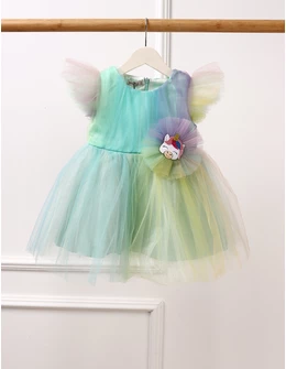 Rochita Printesa Unicorn, verde