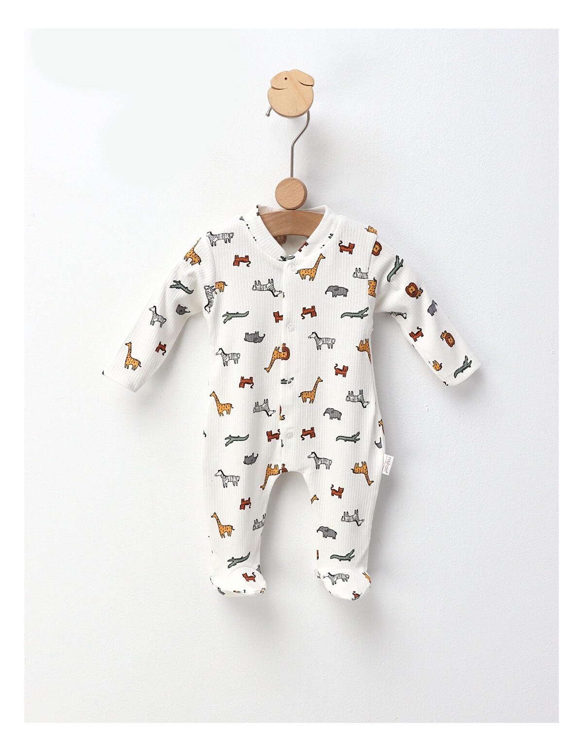 Salopeta ace trase, cu botosei, Animalute, alb