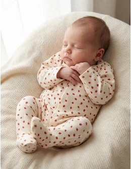 Salopeta Capsunele mici, model crem