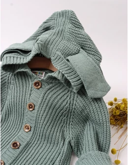 Salopeta crosetata, gluga cu urechiuse, verde