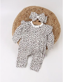 Salopeta cu bentita, Leopard Inimioare, bej