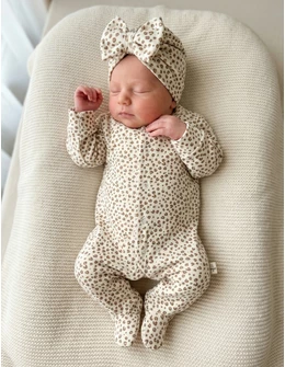 Salopeta cu botosei si turban animal print, Leopard
