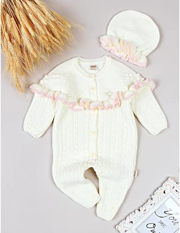 Salopeta cu fes, Croset Premium, Anna alb