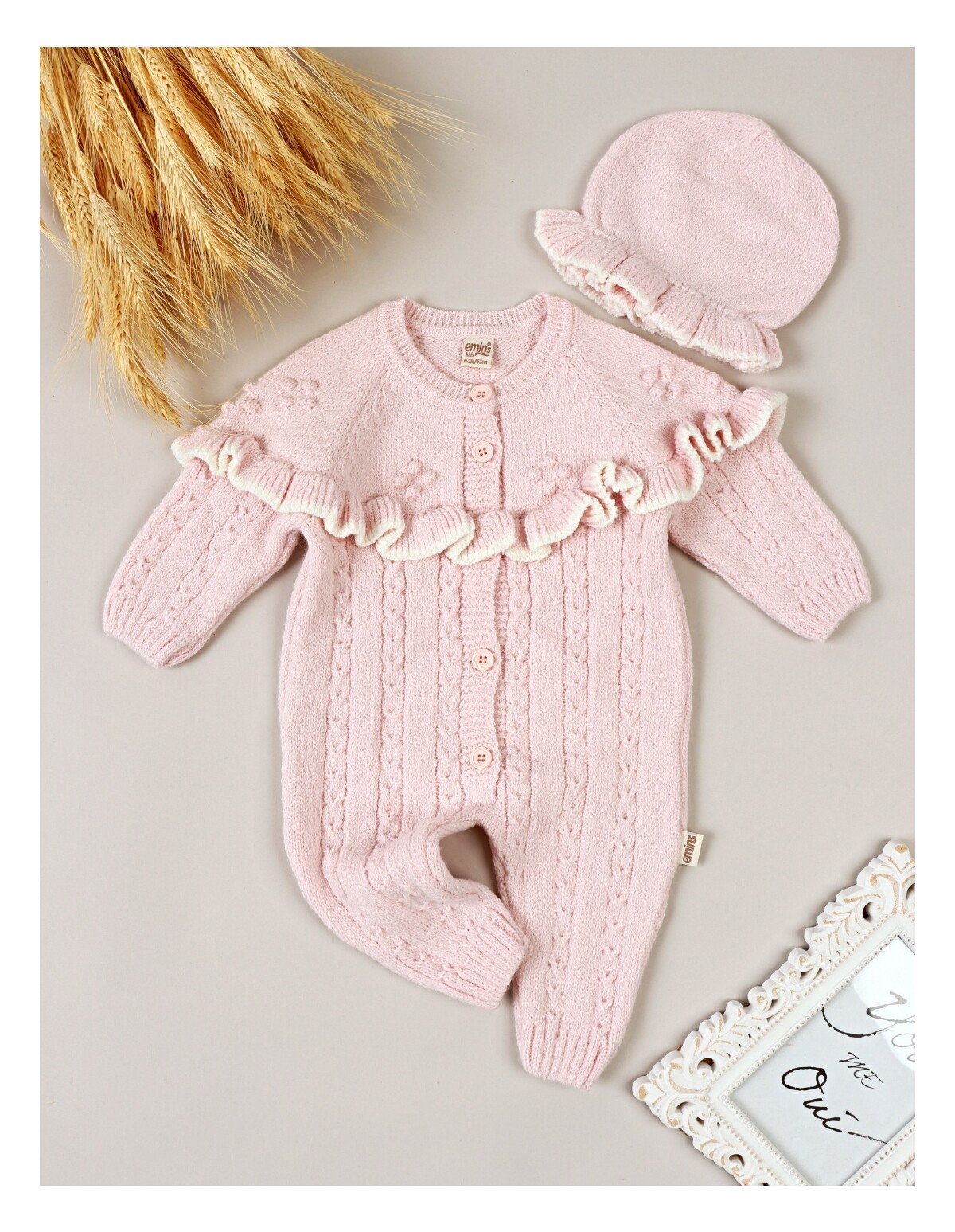 Salopeta cu fes, Croset Premium, Anna roz