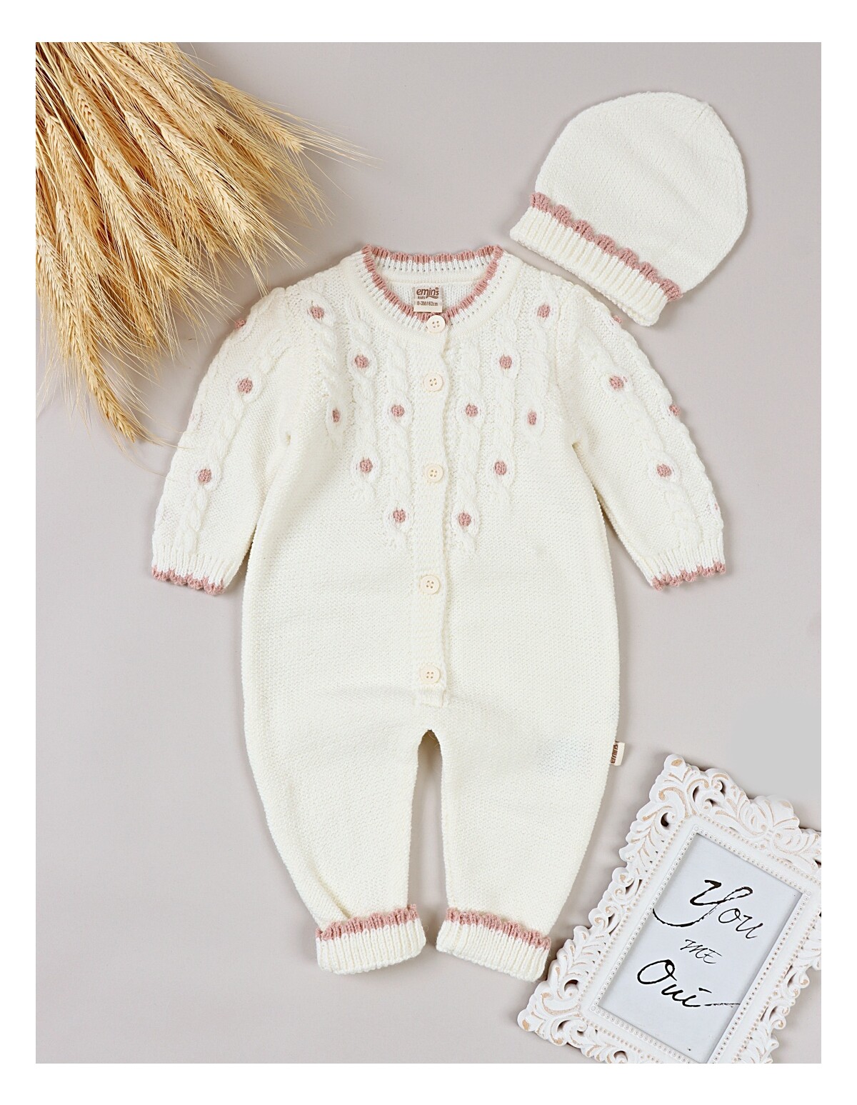 Salopeta cu fes, Croset Premium, Mara, alb