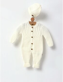 Salopeta cu fes, Croset Premium, Mely, alb