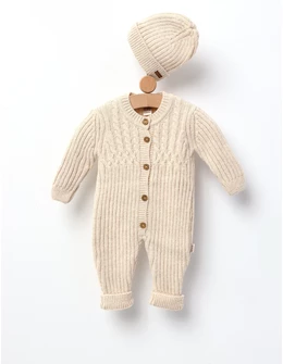 Salopeta cu fes, Croset Premium, Mely, crem