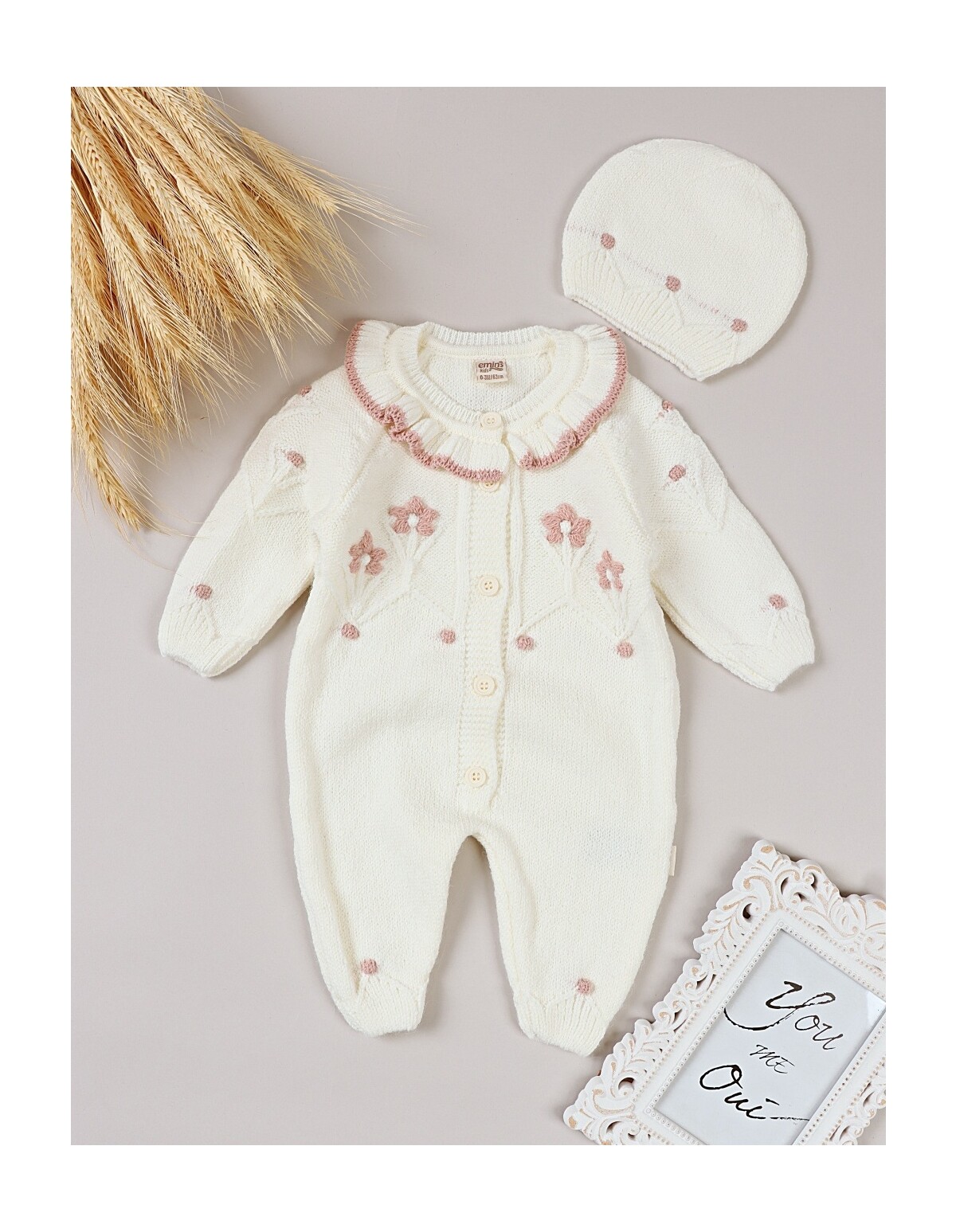 Salopeta cu fes, Croset Premium, Sara, alb