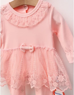 Salopeta cu bentita si tulle Crina, model roz