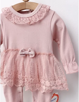 Salopeta cu bentita si tulle Crina, model roz-prafuit