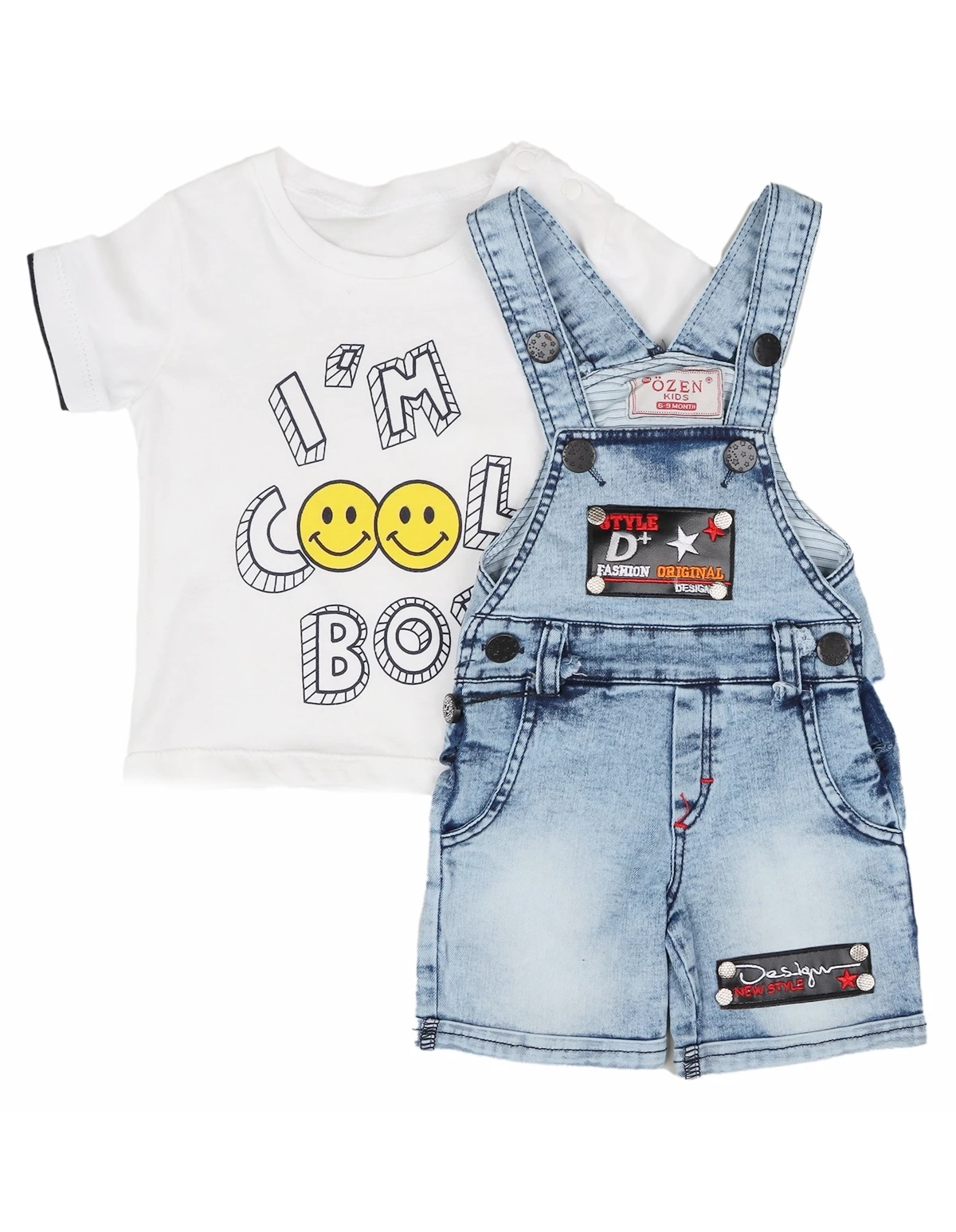 Salopeta de blug + tricou alb