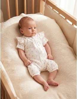 Salopeta de vara, Baby Girl, alb-roz