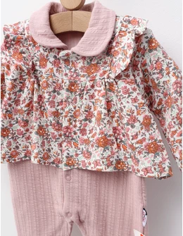 Salopeta inflorata, stil jacheta, roz-prafuit