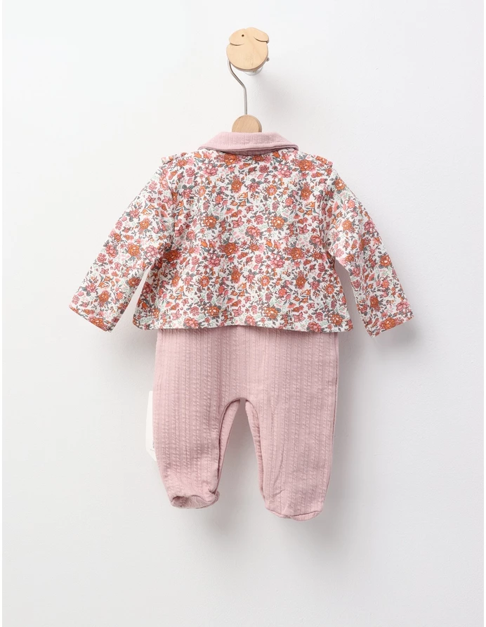 Salopeta inflorata, stil jacheta, roz-prafuit picture - 3