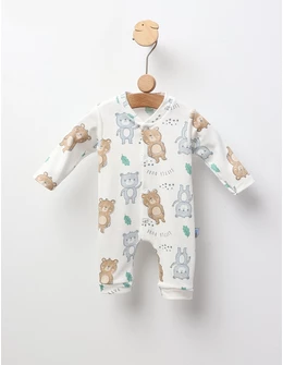 Salopeta Little Dude, alb-multicolor