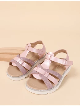 Sandale cu sclipici fin model roz 1
