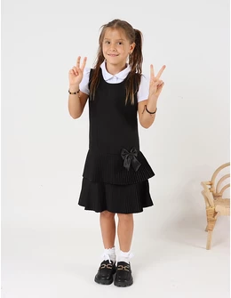 Sarafan cu fundita, pentru scoala, negru