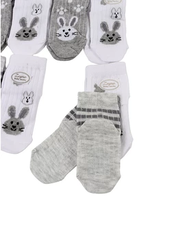 Set 12 pereschi sosete multicolor iepurasi