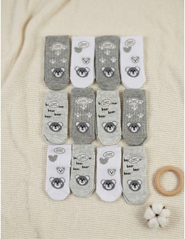 Set 12 pereschi sosete multicolor ursulet 74/86 (6-18 luni)