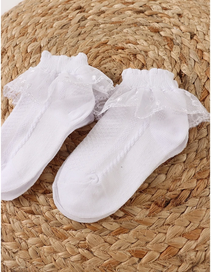 Set 2 perechi soseste cu dantela, premium alb picture - 4