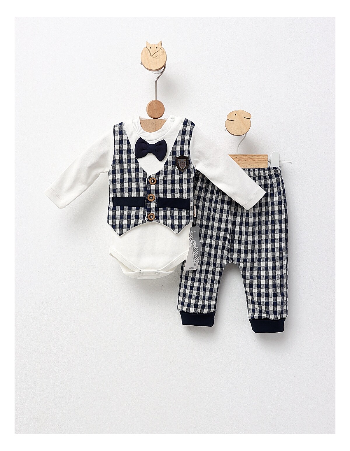 Set 2 piese bebe, cu body, New Fashion, cu bleumarin