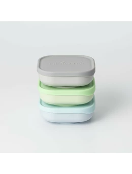 Set 3 boluri pentru hrana bebelusi Miniware Snack Bowl, 100% din materiale naturale biodegradabile, Aqua+Grey+Keylime 1